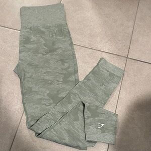 GYMSHARK Green Camo Leggings